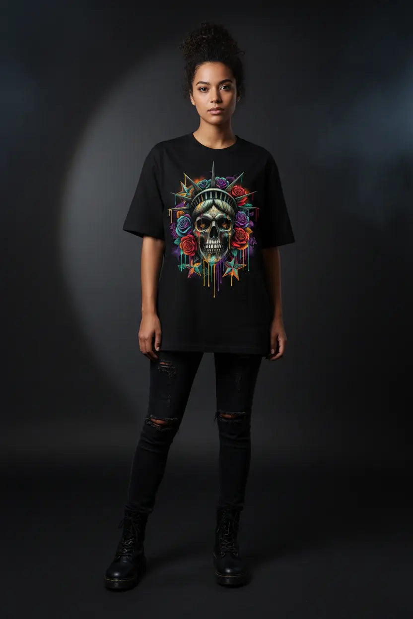 Lady Liberty Skull Tee
