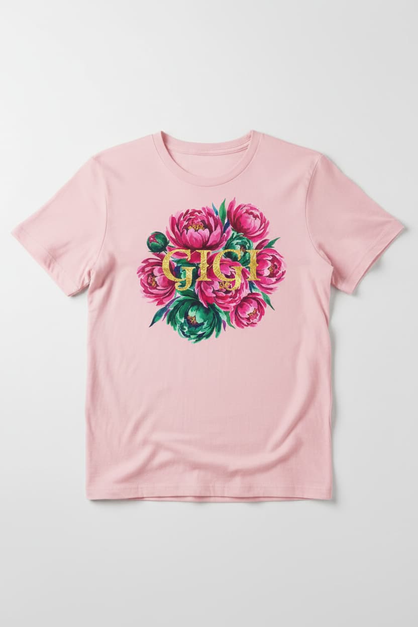 Gigi - Watercolor Peonies Tee