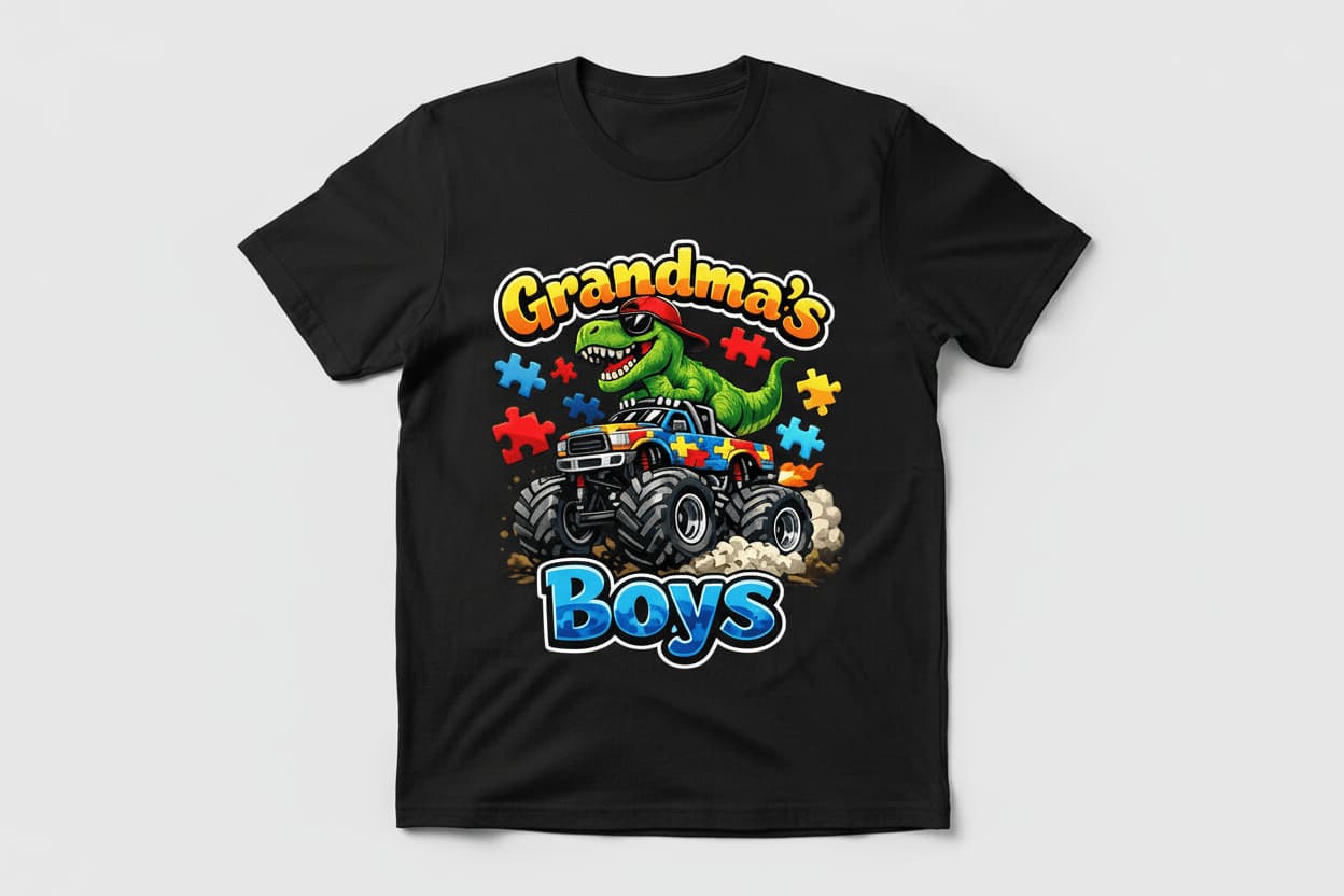 Grandma's Boys Autism Awareness Shirt