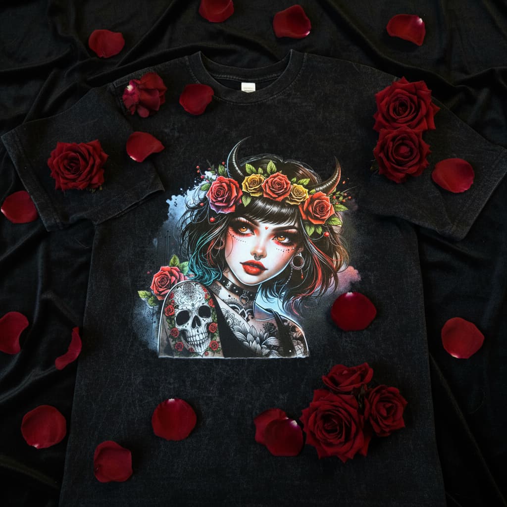 Thorned Rose Demon Girl Tee